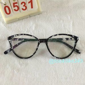 Black frame colorless lenses vintage fashion classic sunglasses